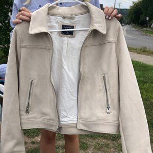 Abercrombie & Fitch Cream Bomber Jacket